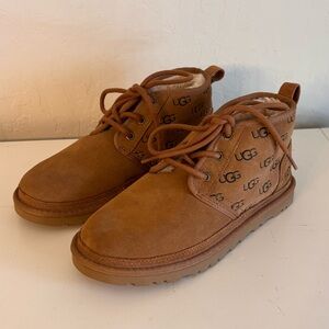 UGG Mens Chestnut Embossed Logo Neumel Suede Chukka Lined Boots, Sz 6 1129211